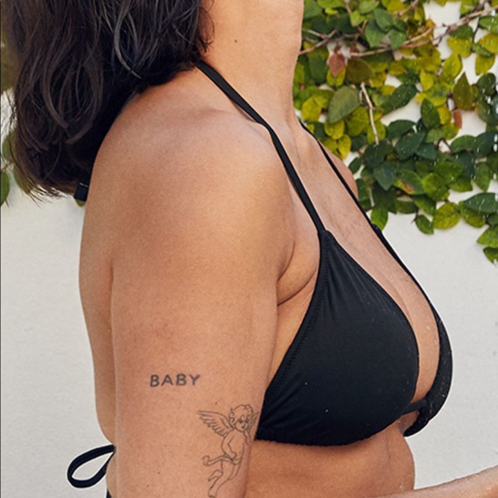 Aerie black triangle bikini top